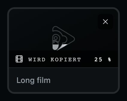 Ein Film auf dem Weg herein.