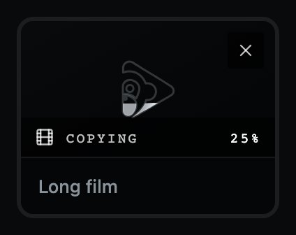 A film on its way in.