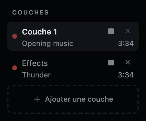Deux couches, chacune avec quelque chose qui joue.