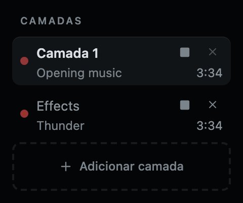 Duas camadas, cada uma com algo tocando.